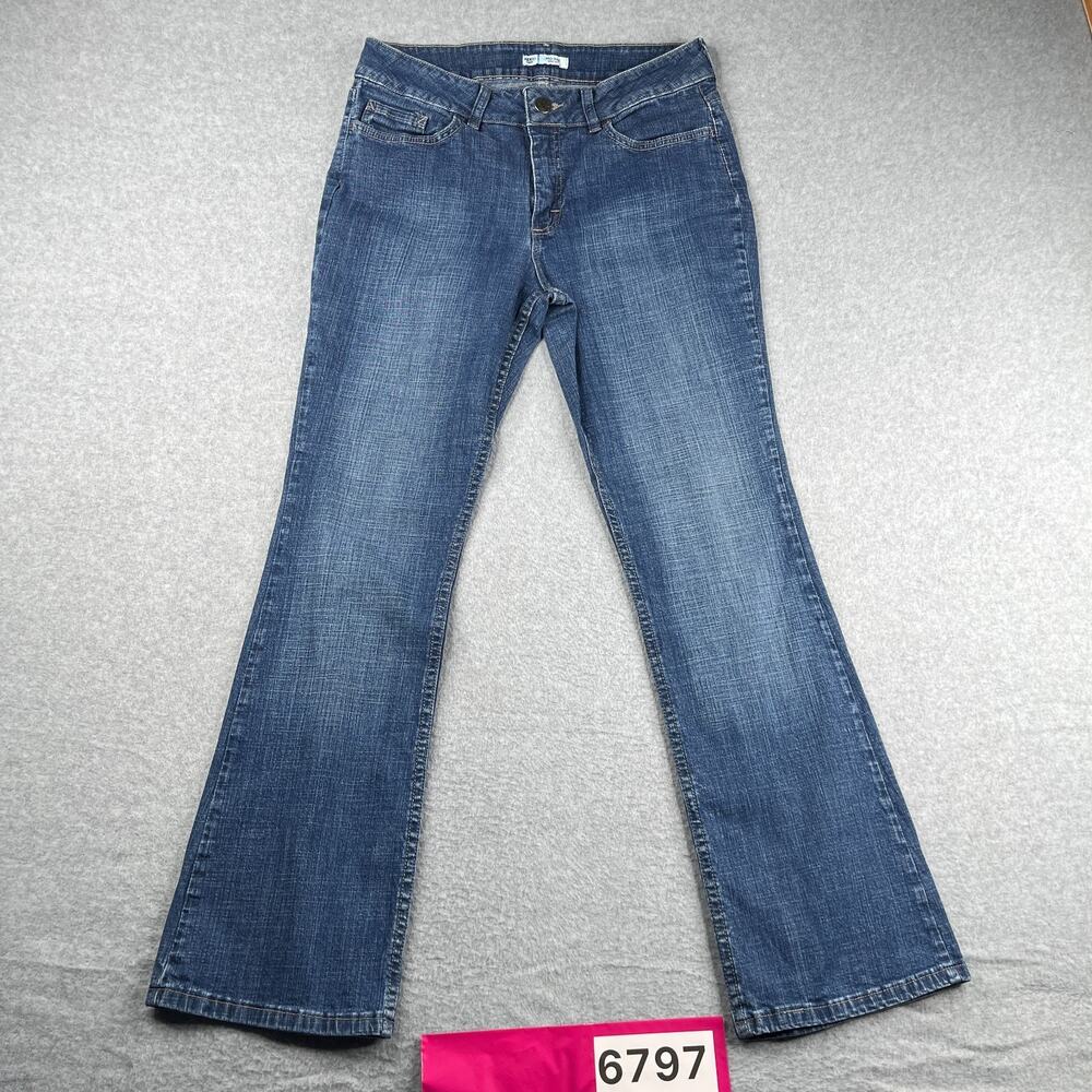 Lee Riders Mid Rise Boot Cut Denim Jeans Casual Blue Distressed Womens Size 10 M